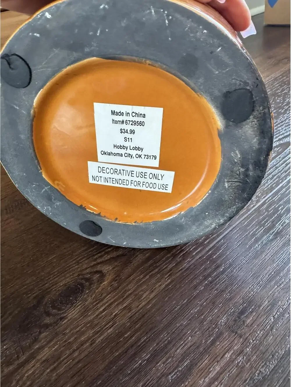 Hobby Lobby | Orange - Brown Distressed Decorative Canister | 1082